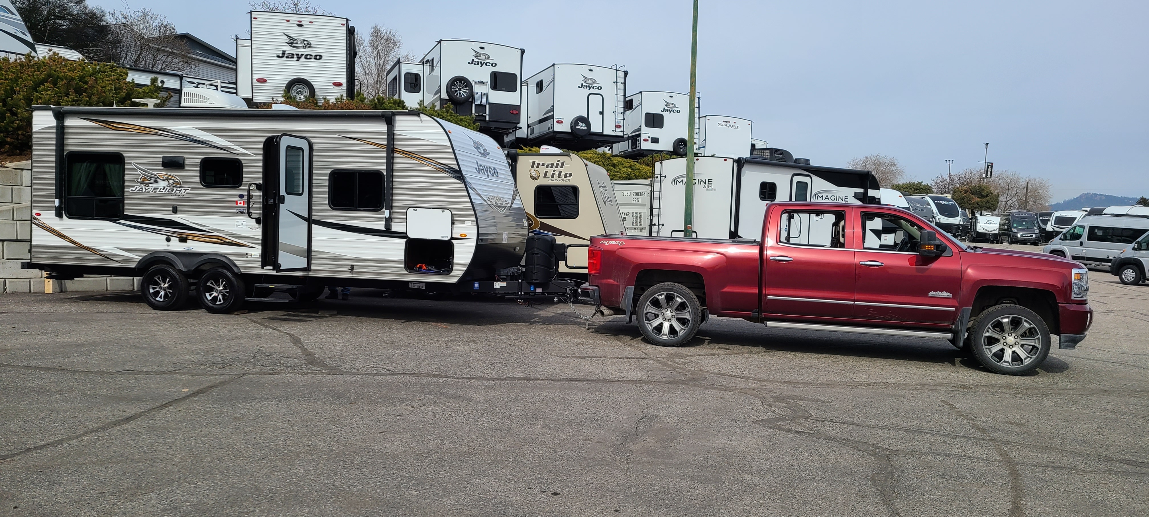 Jayco trailer and High Country day one